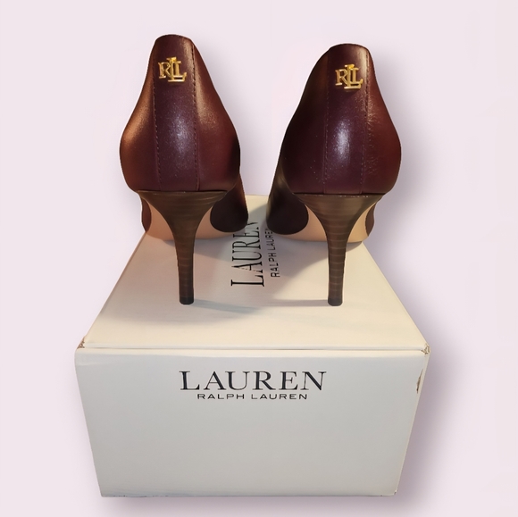 Women's Lauren Ralph Lauren Lanette Red Soft Nappa Pointed Toe Mid Heel Shoes 7B - Picture 10 of 16